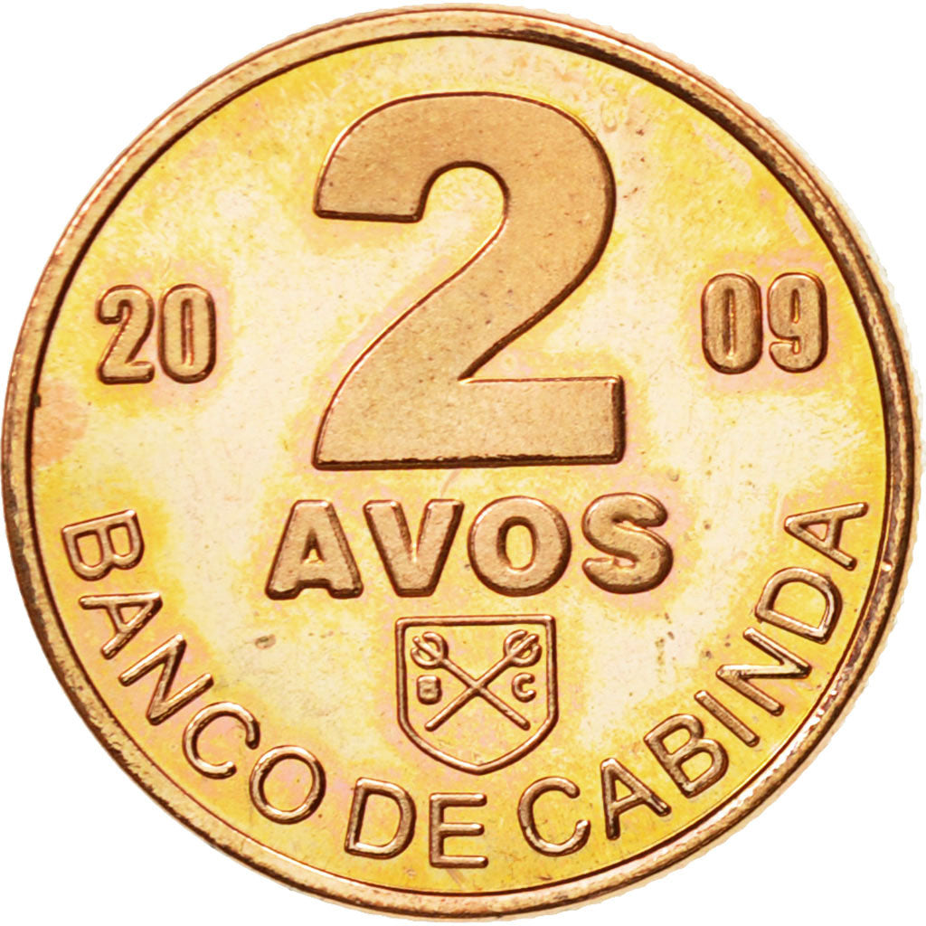 Coin, CABINDA, 2 Avos, 2009, MS(63), Copper Plated Steel, KM:26