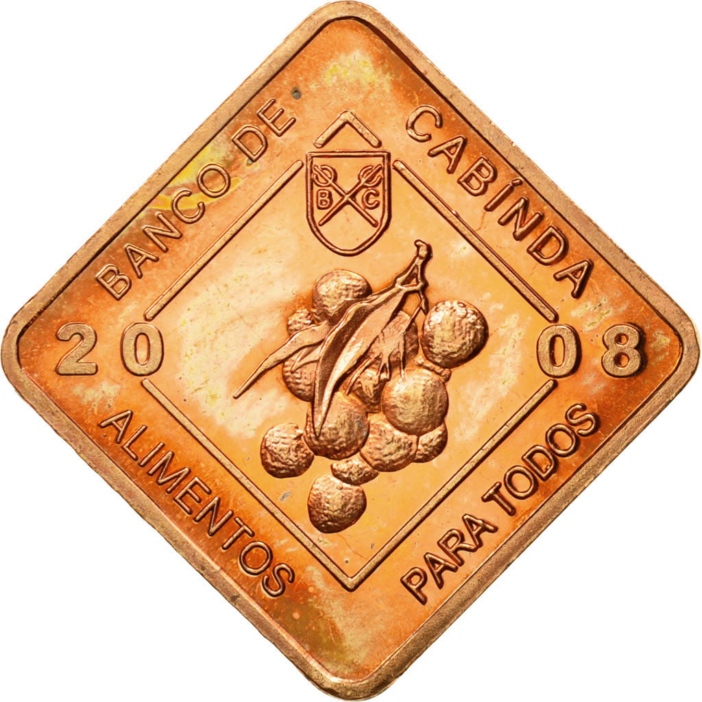Coin, CABINDA, 2 Centavos, 2008, MS(63), Copper Plated Steel, KM:15