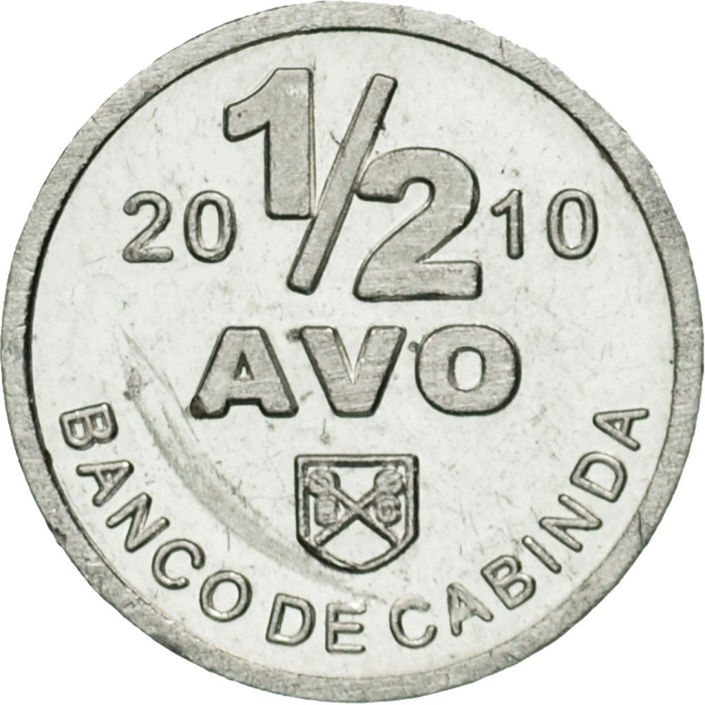 Coin, CABINDA, 1/2 Avo, 2010, MS(63), Aluminum, KM:34