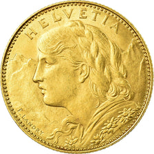 Coin, Switzerland, 10 Francs, 1922, Bern, AU(55-58), Gold, KM:36