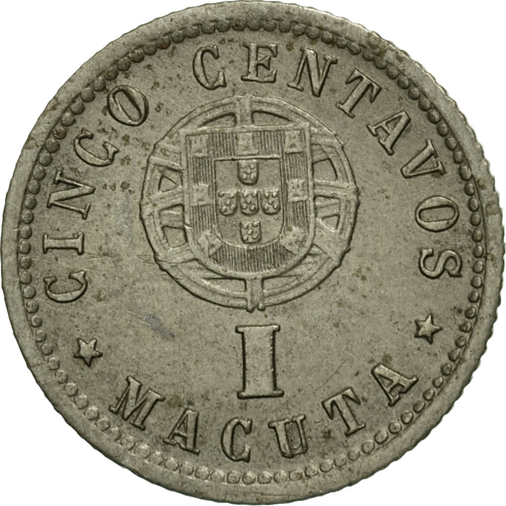 Coin, Angola, 5 Centavos, 1 Macuta, 1927, EF(40-45), Nickel-Bronze, KM:66