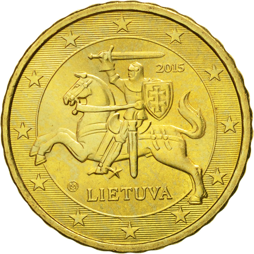 Coin, Lithuania, 10 Euro Cent, 2015, MS(63), Brass