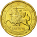 Coin, Lithuania, 20 Euro Cent, 2015, MS(63), Brass