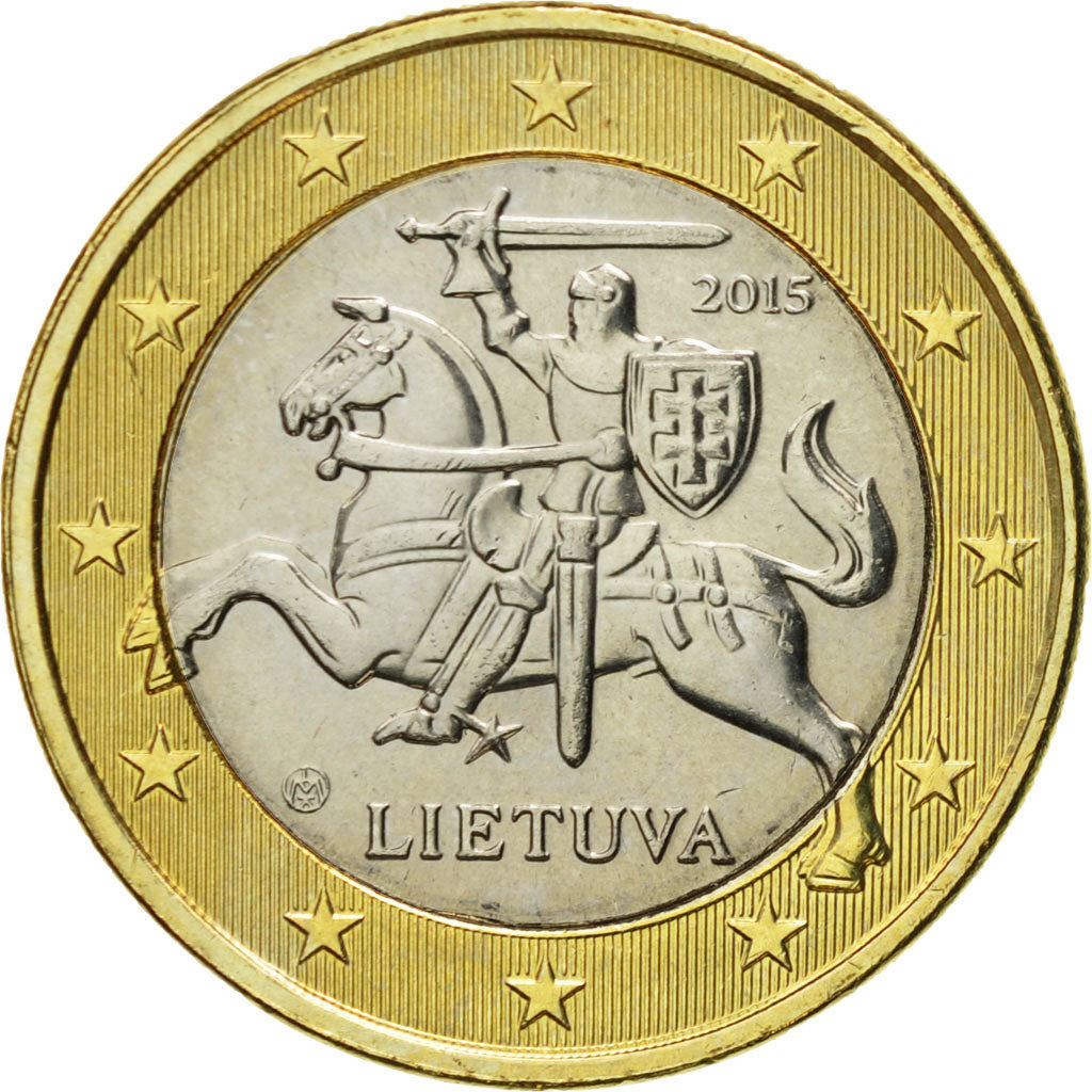 Coin, Lithuania, Euro, 2015, MS(63), Bi-Metallic