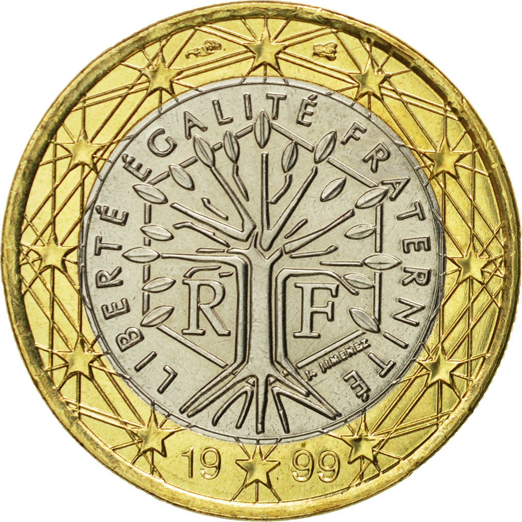 France, Euro, 1999, MS(65-70), Bi-Metallic, KM:1288