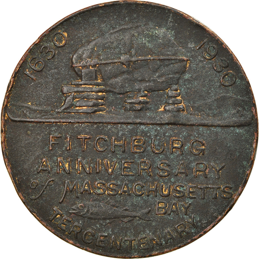 United States of America, Token, Fitchburg, Anniversary of Massachusetts Bay