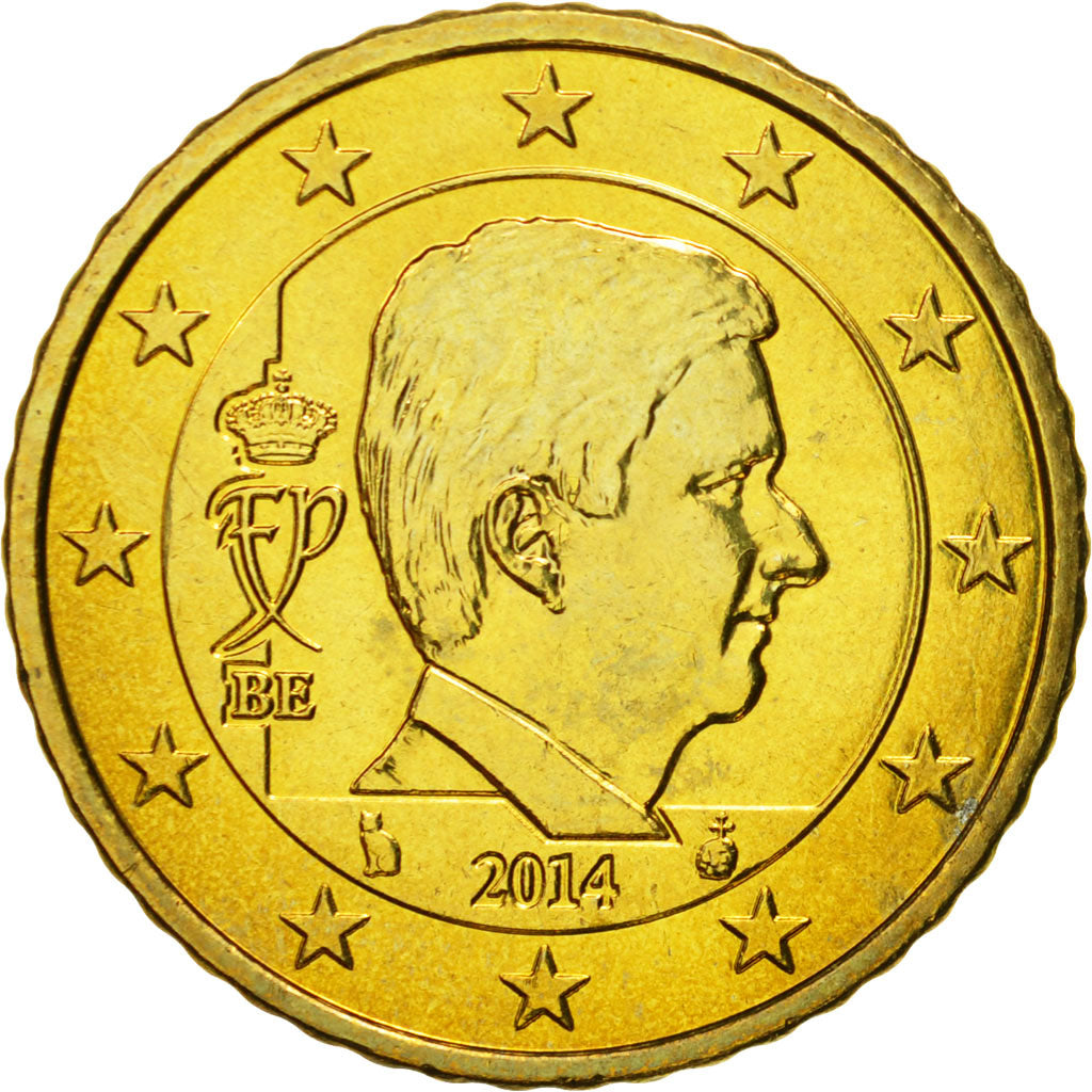 Belgium, 50 Euro Cent, 2014, MS(65-70), Brass
