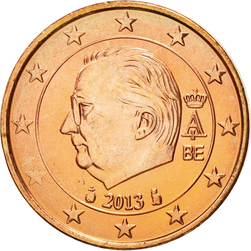 Belgium, 2 Euro Cent, 2013, MS(65-70), Copper Plated Steel, KM:275