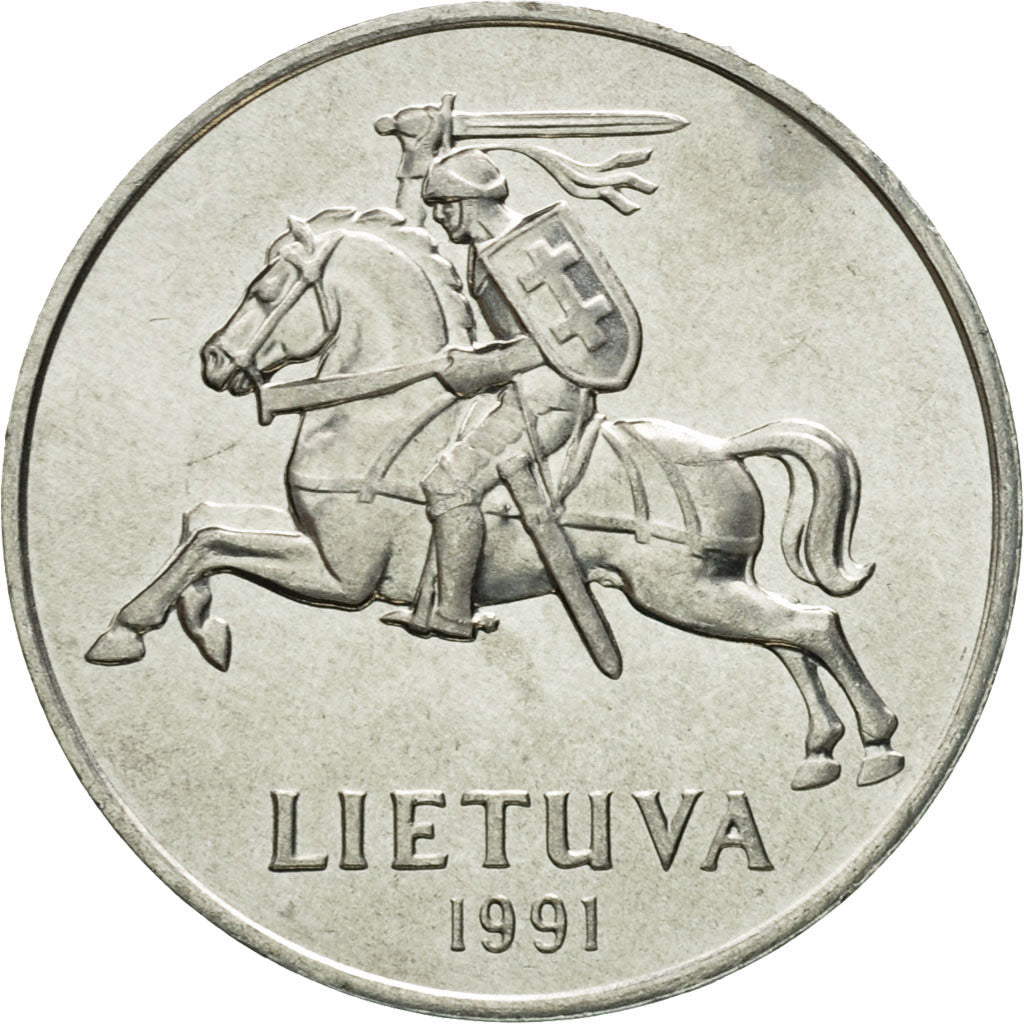 Coin, Lithuania, 2 Centai, 1991, MS(63), Aluminum, KM:86