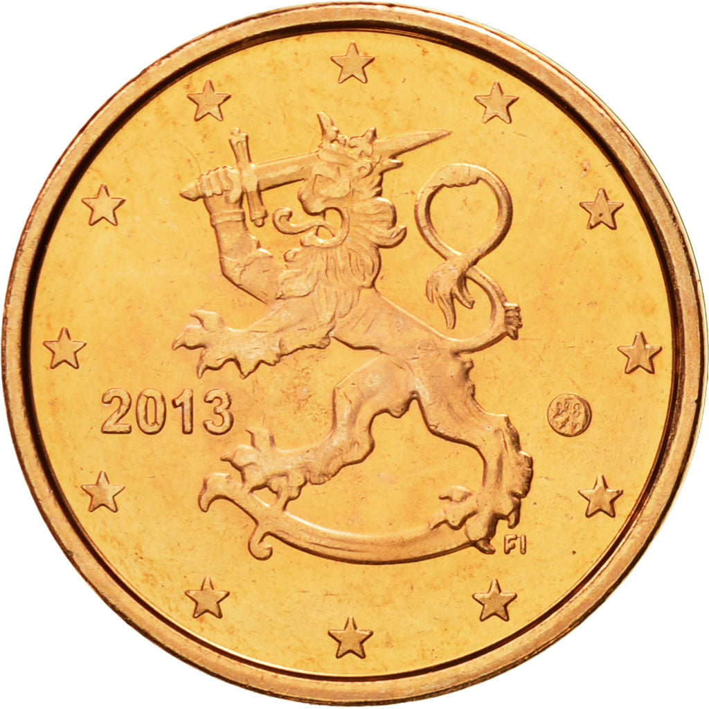 Finland, 2 Euro Cent, 2013, MS(63), Copper Plated Steel, KM:99