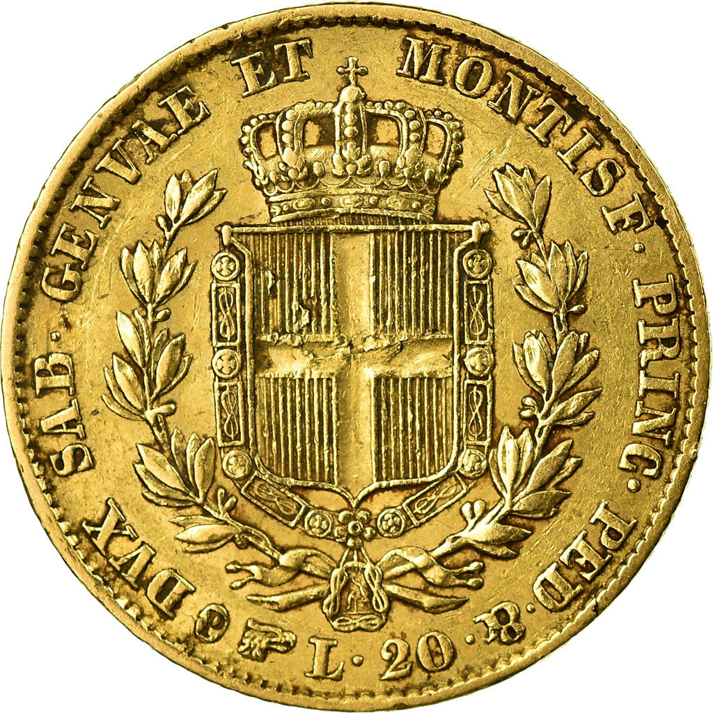 Monnaie, États italiens, SARDINIA, Carlo Alberto, 20 Lire, 1849, Torino, TTB