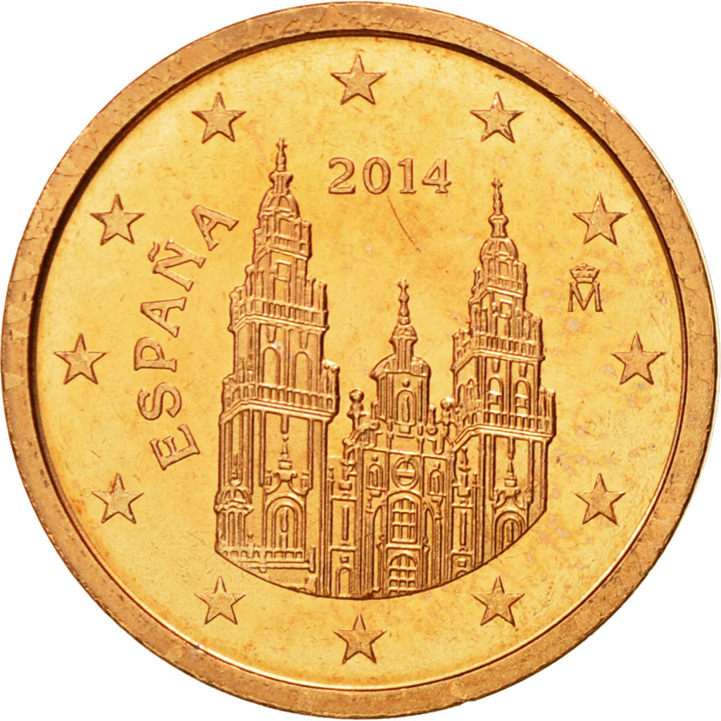 España, 2 Euro Cent, 2014, FDC, Cobre chapado en acero