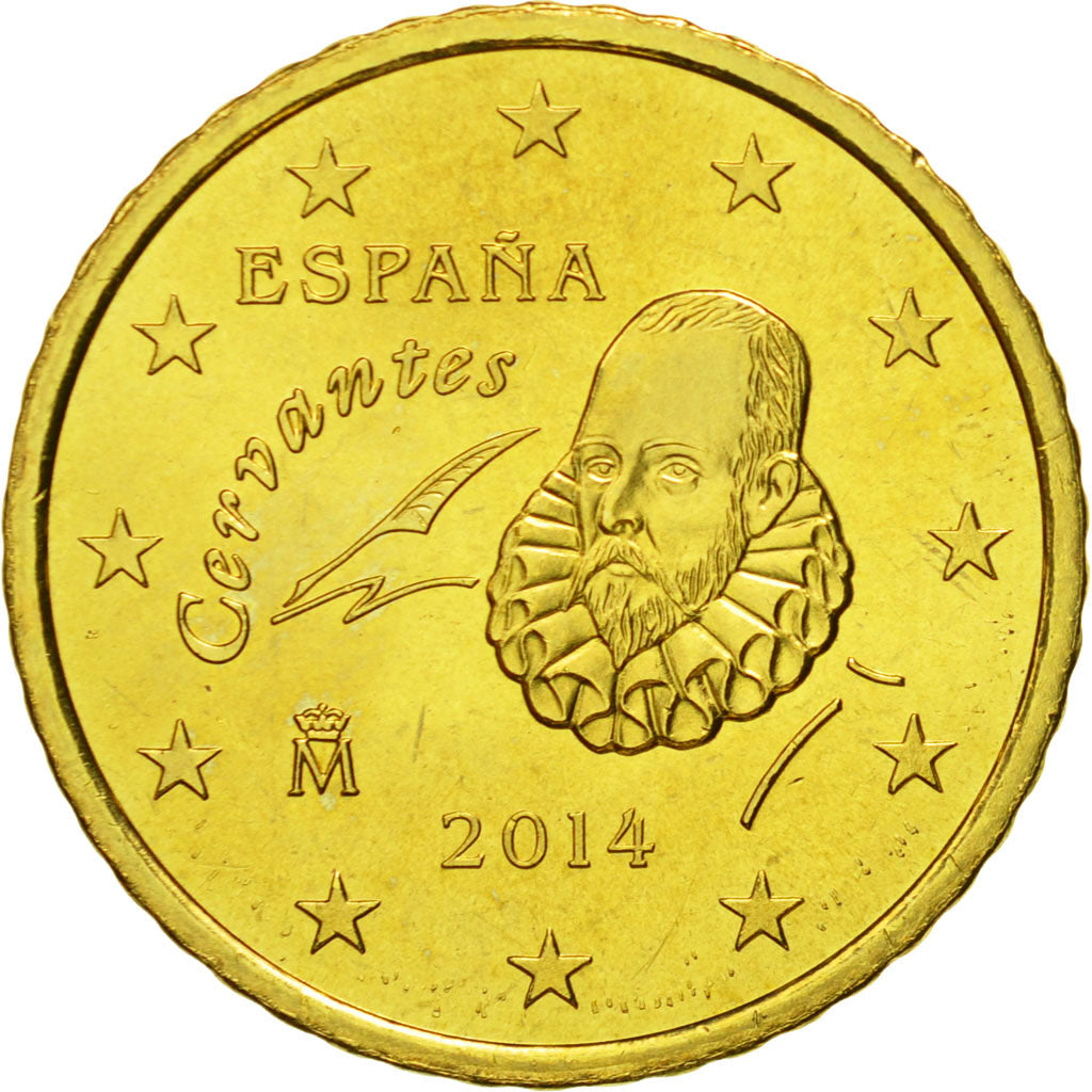 Spain, 50 Euro Cent, 2014, MS(65-70), Brass