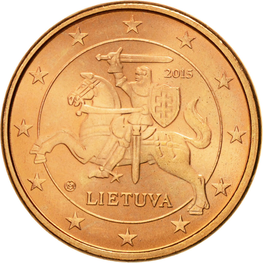 Lituania, Euro Cent, 2015, FDC, Cobre chapado en acero