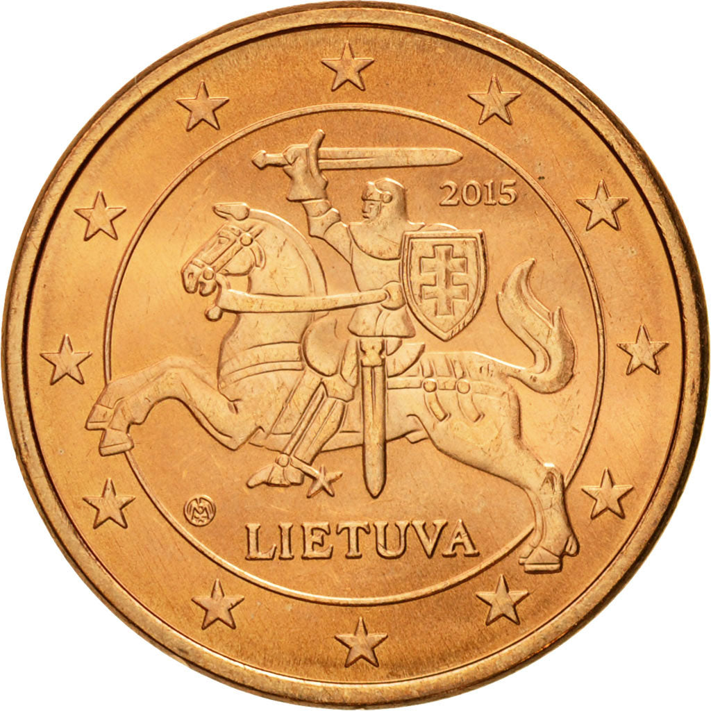 Lituania, 5 Euro Cent, 2015, FDC, Cobre chapado en acero