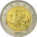 Coin, Lithuania, 5 Litai, 2013, MS(63), Bi-Metallic, KM:113