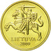 Moneda, Lituania, 10 Centu, 2009, SC, Níquel - latón, KM:106