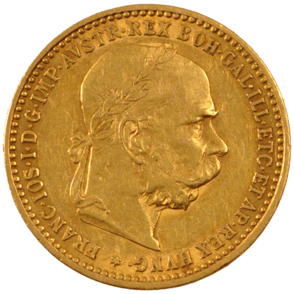 AUSTRIA, 10 Corona, 1896, KM #2805, EF(40-45), Gold, 19, 3.38