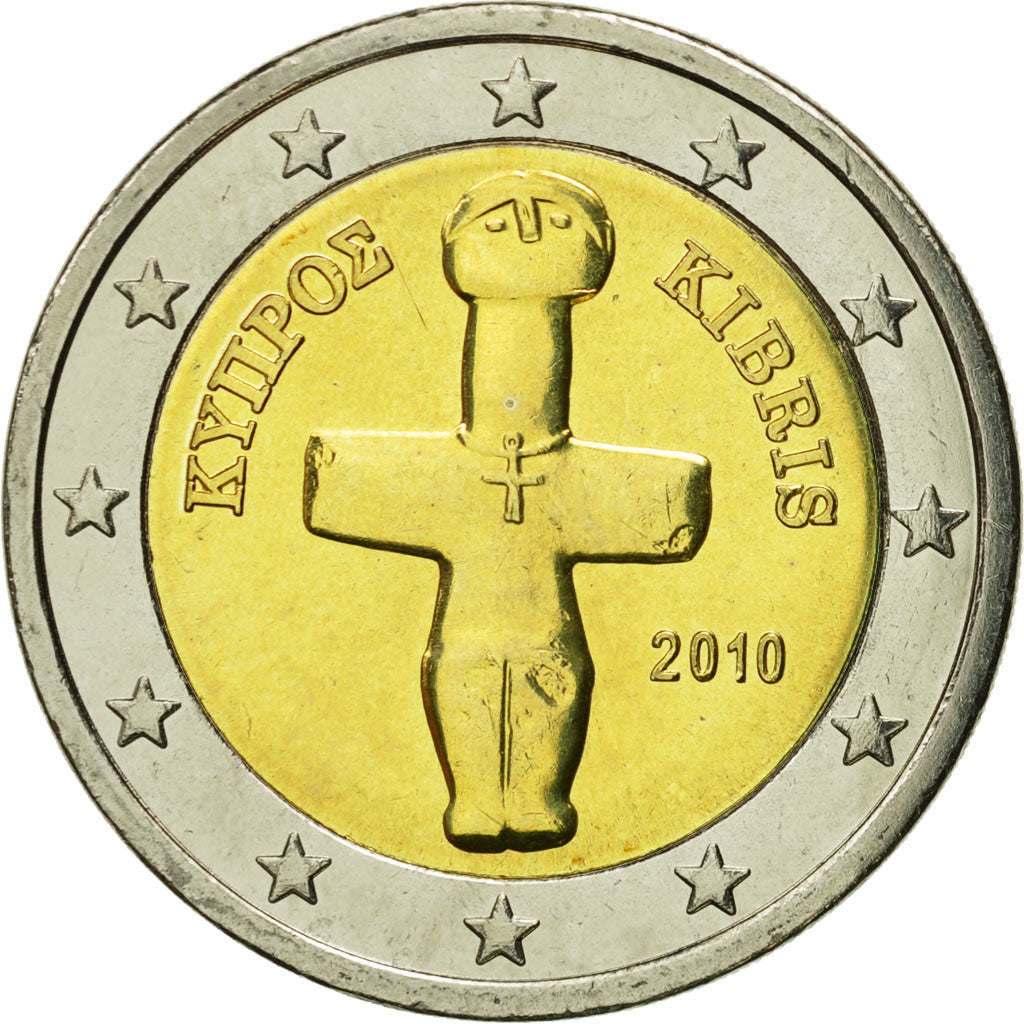 Cyprus, 2 Euro, 2010, MS(65-70), Bi-Metallic, KM:85