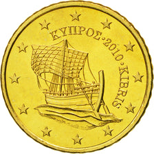 Cyprus, 50 Euro Cent, 2010, MS(65-70), Brass, KM:83