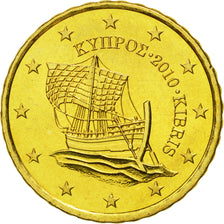 Cypr, 10 Euro Cent, 2010, MS(65-70), Mosiądz, KM:81
