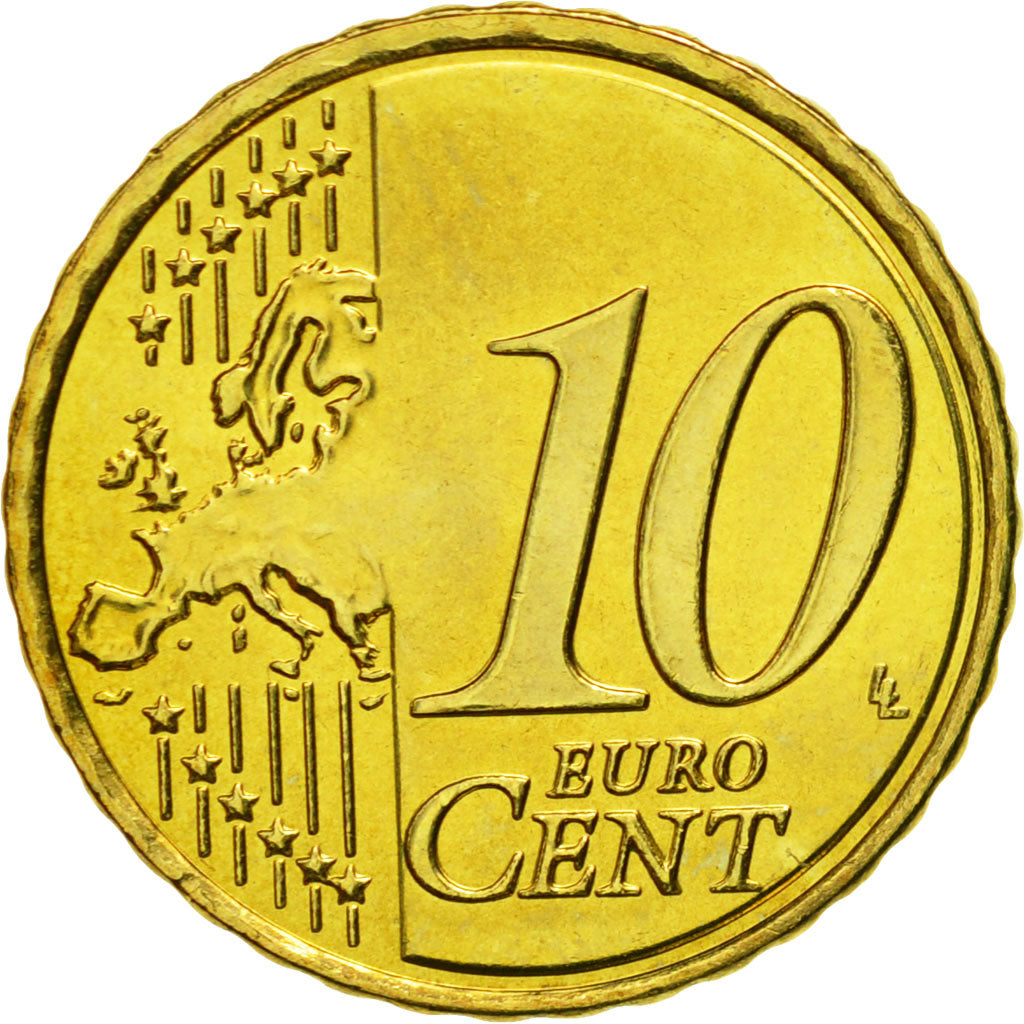 Cyprus, 10 Euro Cent, 2010, MS(65-70), Brass, KM:81