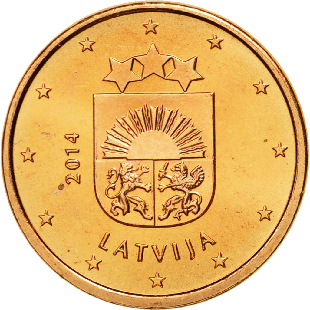 Latvia, Euro Cent, 2014, MS(65-70), Copper Plated Steel, KM:150