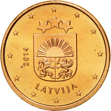 Latvia, Euro Cent, 2014, MS(65-70), Copper Plated Steel, KM:150