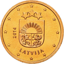 Latvia, 2 Euro Cent, 2014, MS(65-70), Copper Plated Steel, KM:151