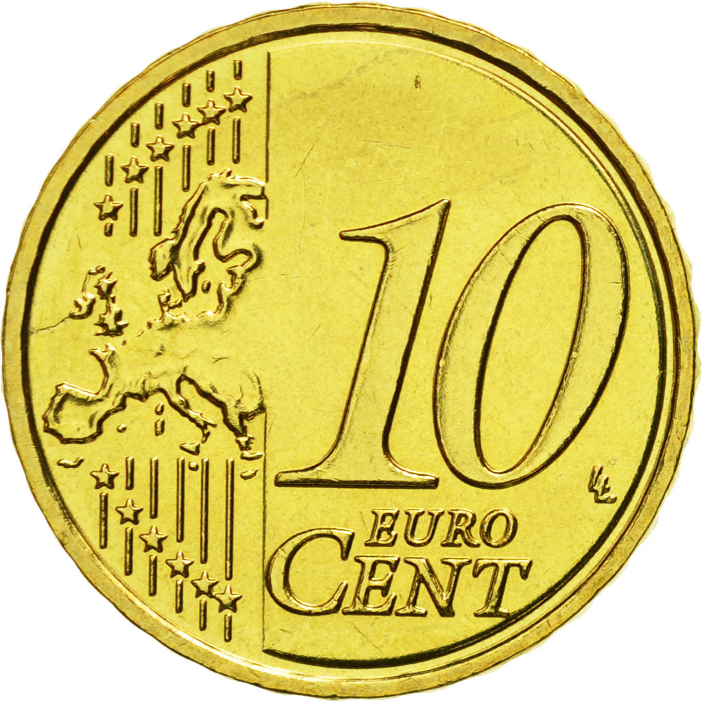 Latvia, 10 Euro Cent, 2014, MS(65-70), Brass, KM:153