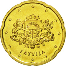 Latvia, 20 Euro Cent, 2014, FDC, Laiton, KM:154