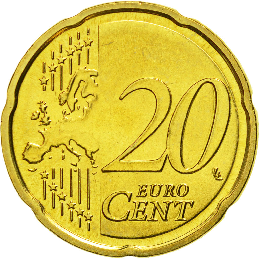Latvia, 20 Euro Cent, 2014, MS(65-70), Brass, KM:154