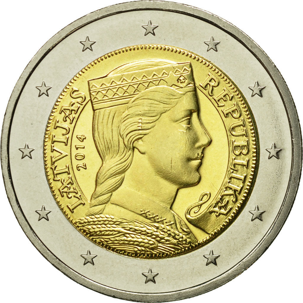 Latvia, 2 Euro, 2014, MS(65-70), Bi-Metallic, KM:157