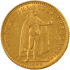 HUNGARY, 20 Korona, 1898, Kormoczbanya, KM #486, AU(55-58), Gold, 6.79
