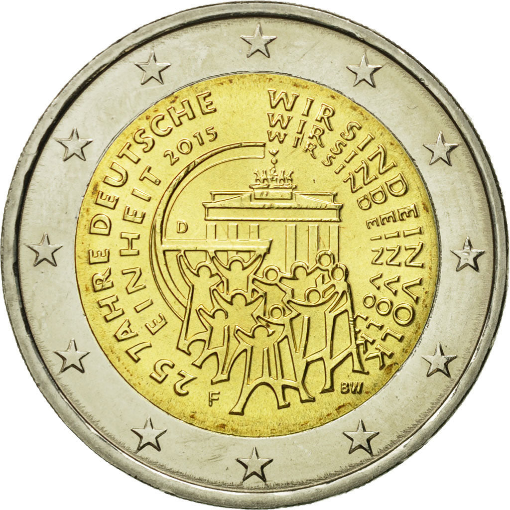 Germany, 2 Euro, 25 Ans de la Réunification Allemande, 2015, MS(63)