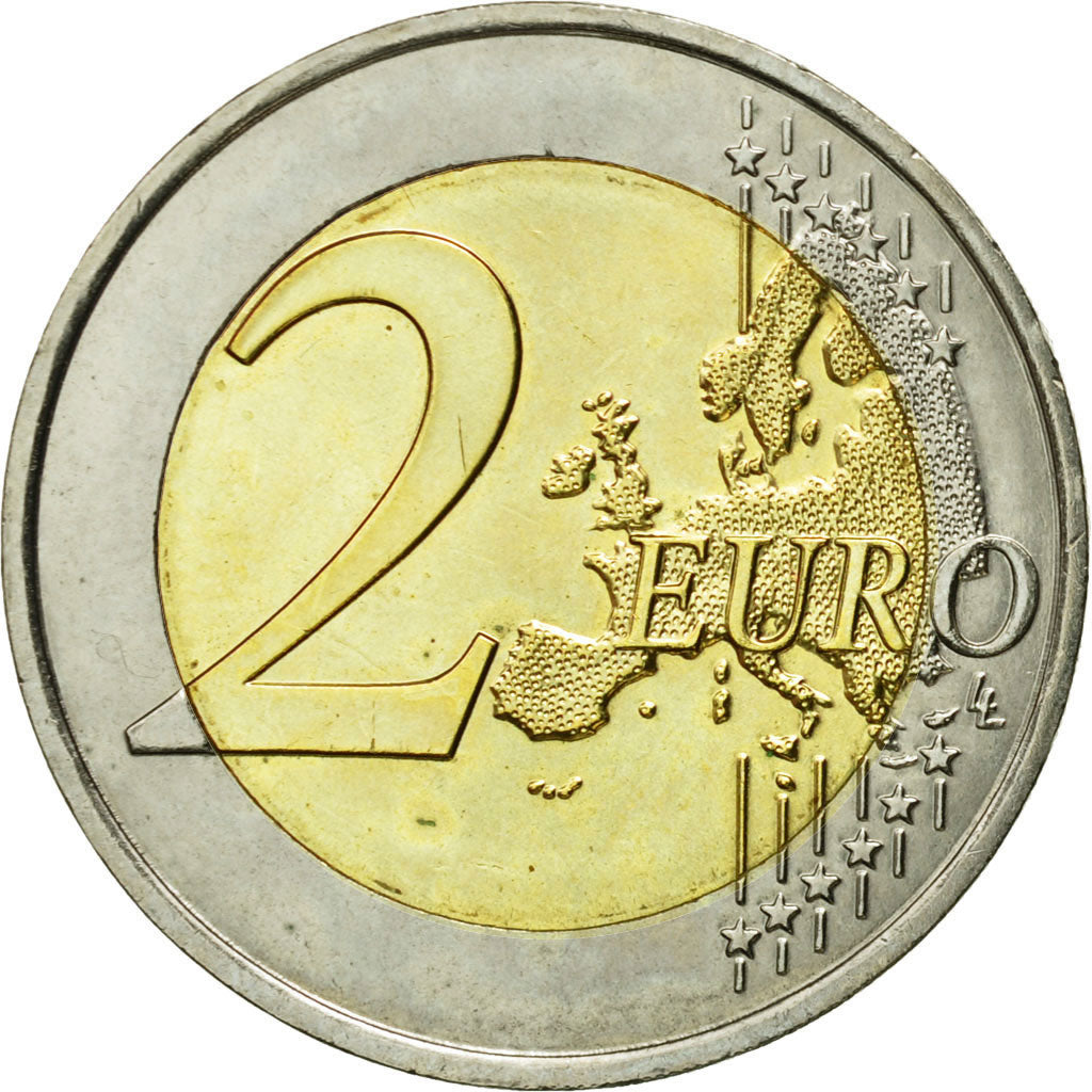 France, 2 Euro, D-Day, 2014, MS(63), Bi-Metallic
