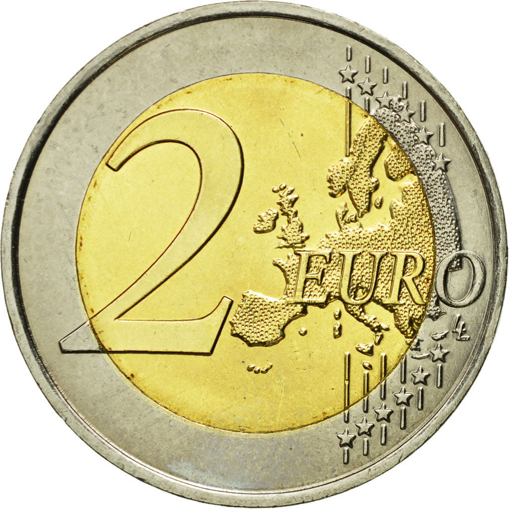 France, 2 Euro, D-Day, 2014, MS(63), Bi-Metallic