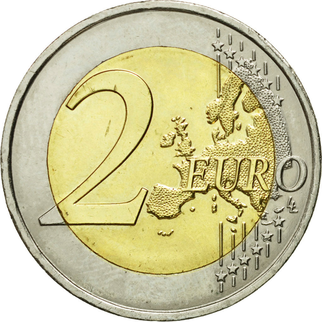 France, 2 Euro, D-Day, 2014, MS(63), Bi-Metallic