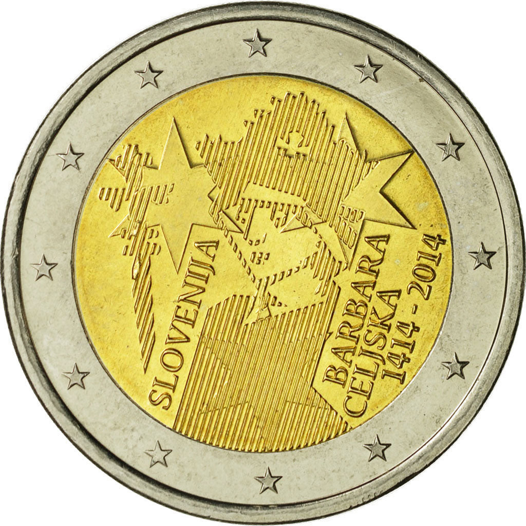 Eslovenia, 2 Euro, Barbara Celiska, 2014, SC, Bimetálico