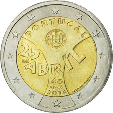 Portugal, 2 Euro, 25 de Abril, 2014, MS(63), Bi-Metallic