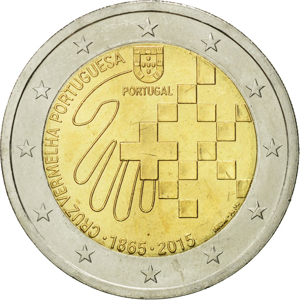 Portugal, 2 Euro, Croix Rouge, 2015, MS(63), Bi-Metallic