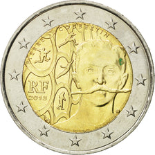 France, 2 Euro, Baron Pierre Coubertin, 2013, MS(63), Bi-Metallic