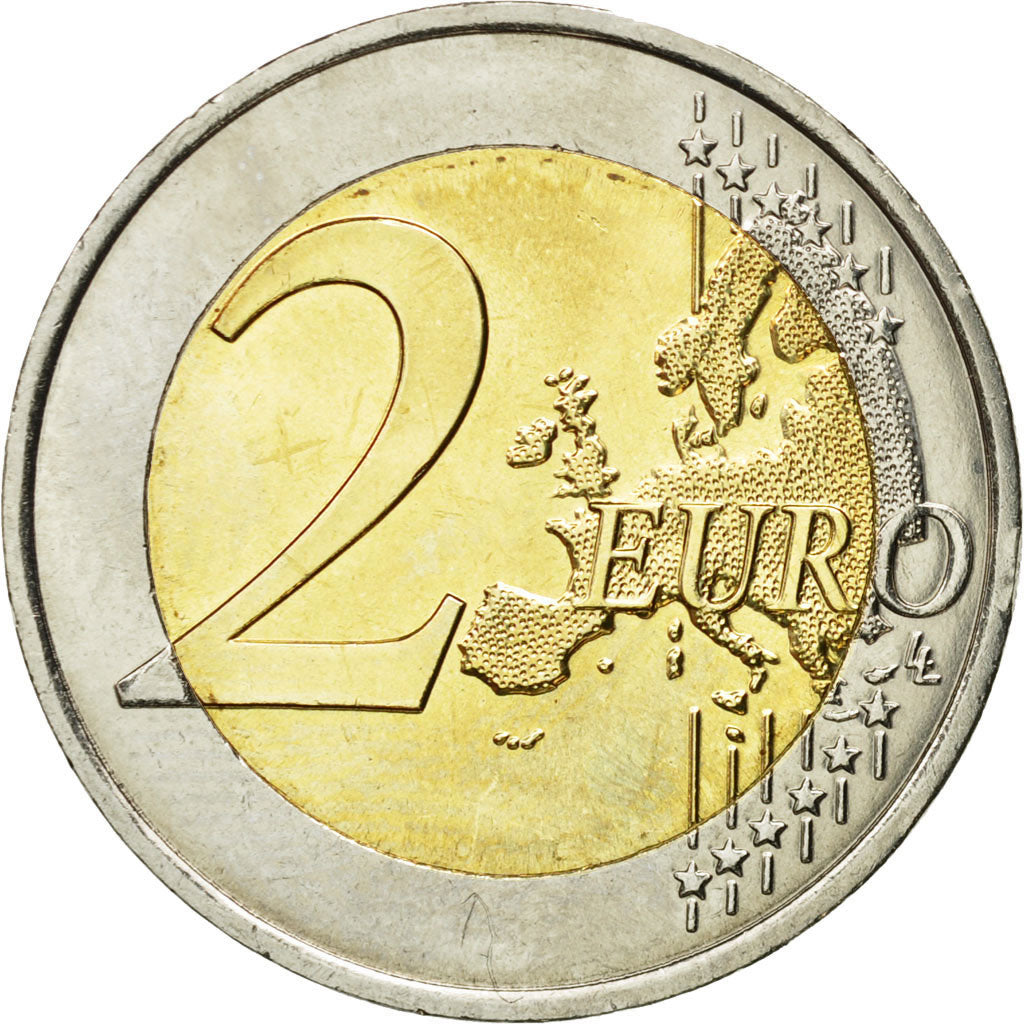 France, 2 Euro, Baron Pierre Coubertin, 2013, MS(63), Bi-Metallic