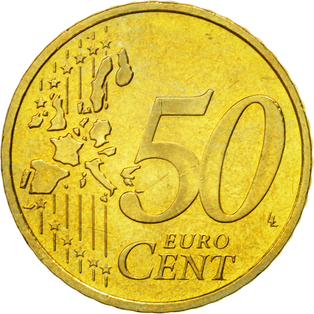 ALEMANIA - REPÚBLICA FEDERAL, 50 Euro Cent, 2002, SC, Latón, KM:212