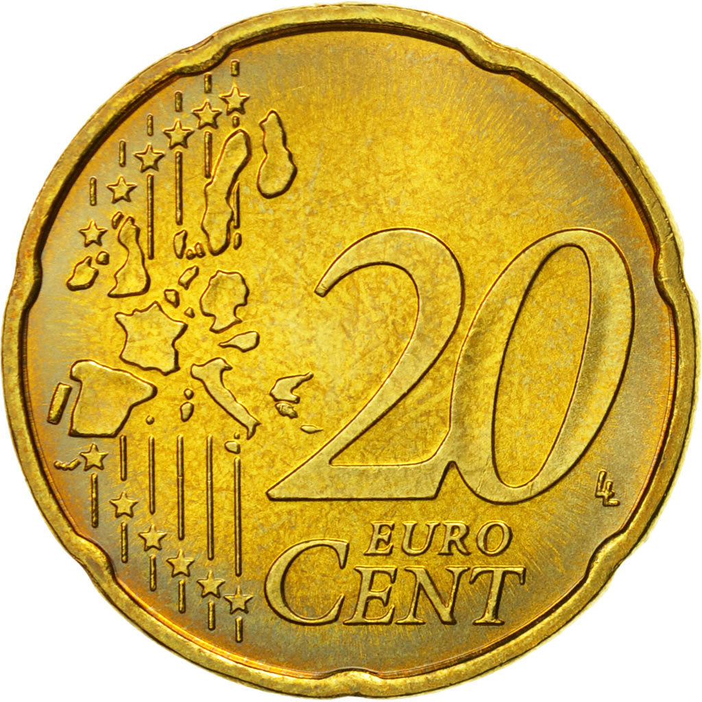 ALEMANIA - REPÚBLICA FEDERAL, 20 Euro Cent, 2004, SC, Latón, KM:211