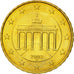 GERMANY - FEDERAL REPUBLIC, 10 Euro Cent, 2002, MS(63), Brass, KM:210