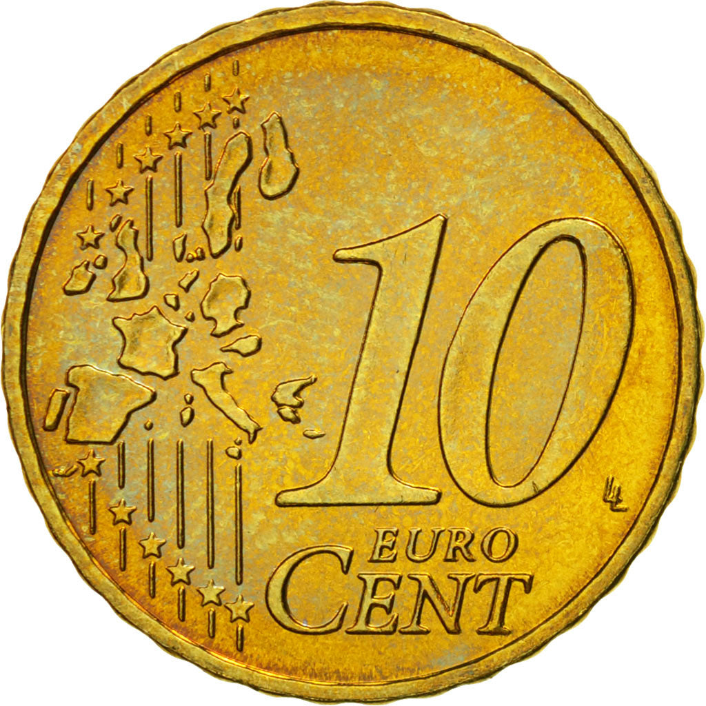 GERMANIA - REPUBBLICA FEDERALE, 10 Euro Cent, 2002, SPL, Ottone, KM:210