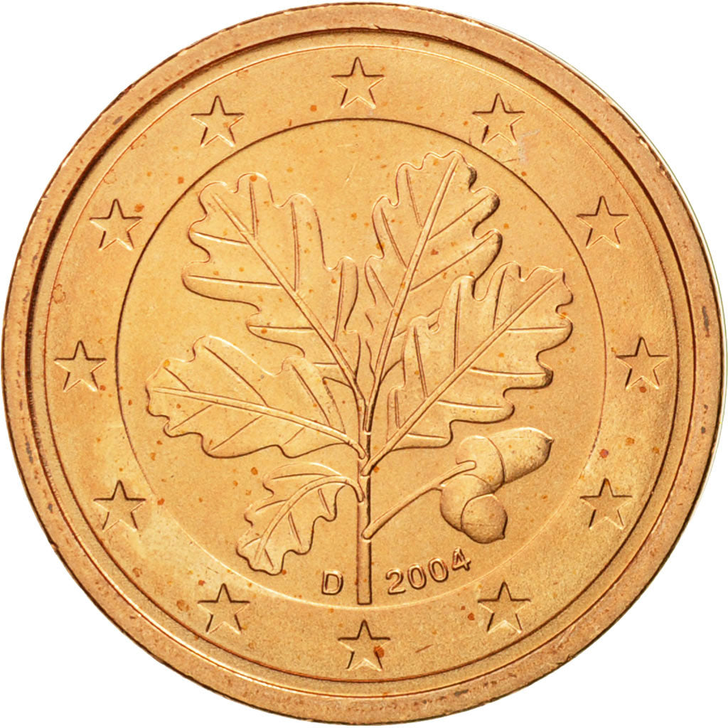 GERMANY - FEDERAL REPUBLIC, 2 Euro Cent, 2004, MS(63), Copper Plated Steel