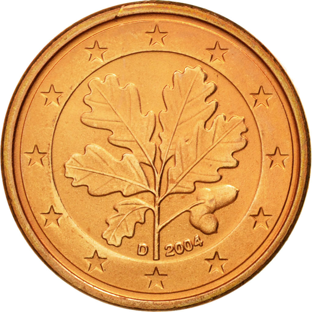 GERMANY - FEDERAL REPUBLIC, Euro Cent, 2004, MS(63), Copper Plated Steel, KM:207