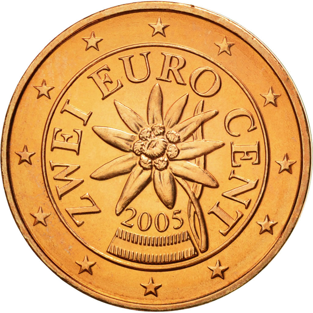 Oostenrijk, 2 Euro Cent, 2005, UNC-, Copper Plated Steel, KM:3083